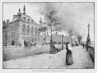 City of London Schools, Victoria Embankment (litho) alkotó: William Luker