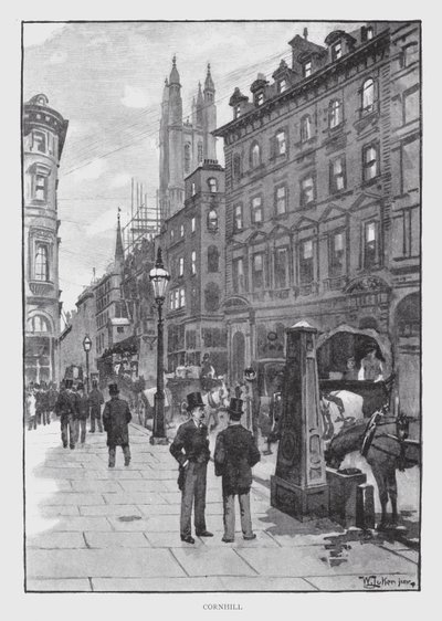 Cornhill (litho) alkotó: William Luker