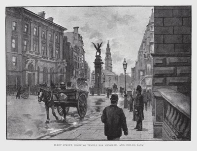 Fleet Street, ahol a Temple Bar Memorial és a Child