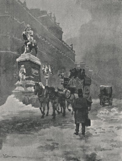 Holborn Circus – Egy téli reggel, 1891 alkotó: William Luker