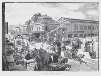 Liverpool Street állomás (litho) alkotó: William Luker
