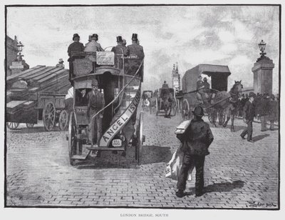 London Bridge, Dél (litho) alkotó: William Luker