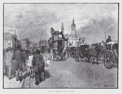 London Bridge, átmegy (litho) alkotó: William Luker