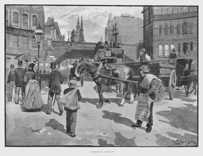 Ludgate Cirkusz (litho) alkotó: William Luker
