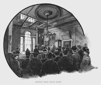 Mansion House Police Court (litho) alkotó: William Luker