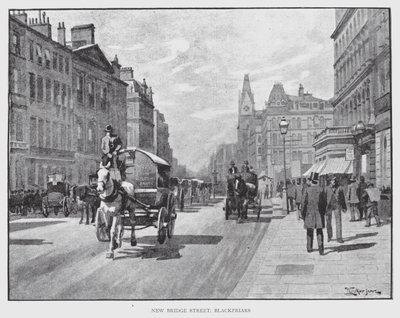 New Bridge Street, Blackfriars (litho) alkotó: William Luker