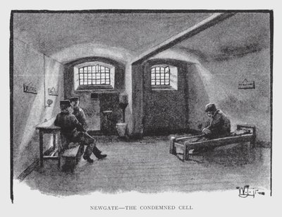 Newgate, az elítélt sejt (litho) alkotó: William Luker