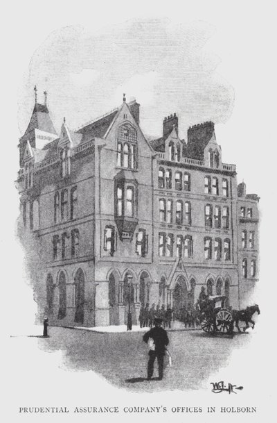 Prudential Assurance Company irodái Holbornban (litho) alkotó: William Luker