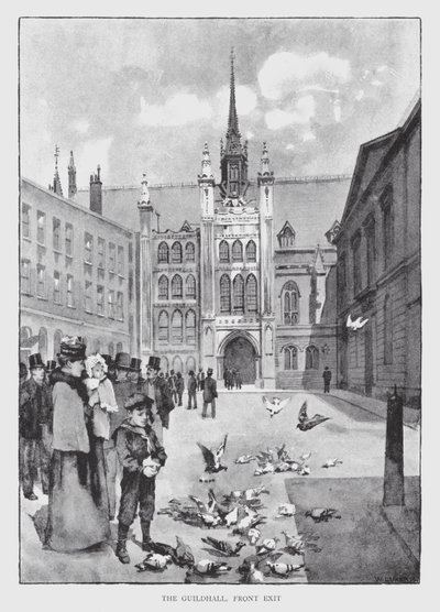 A Guildhall, elülső kijárat (litho) alkotó: William Luker