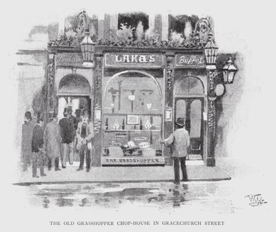 Az Old Grasshopper Chop-House a Gracechurch Street-ben (litho) alkotó: William Luker