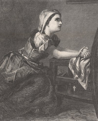 La Prière The Prayer, az Illustrated London News-tól, 1867. március 2. alkotó: William Luson Thomas