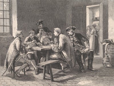 Soldiers Playing at Cards, az Illustrated London News, 1861. május 4 alkotó: William Luson Thomas