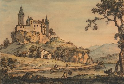 Kastély, kilátással a folyóra alkotó: William Marlow