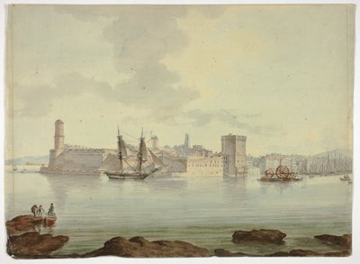 Kikötő az erődváros előtt alkotó: William Marlow