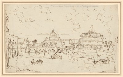A Tiberis Szent Péterrel és a Castel S. Angelo (recto) alkotó: William Marlow