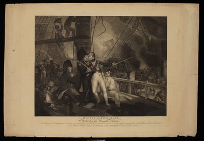 A trafalgari csata és Lord Nelson vikomt halála alkotó: William Marshall (after) Craig