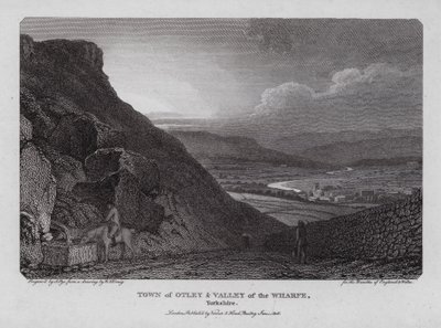 Otley városa és a Wharfe völgye, Yorkshire (metszet) alkotó: William Marshall (after) Craig