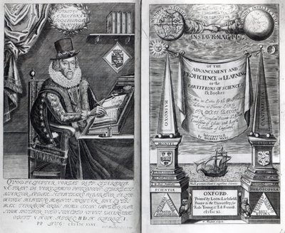 Francis Bacon Instauratio Magna előlapja és címlapja, 1640 alkotó: William Marshall