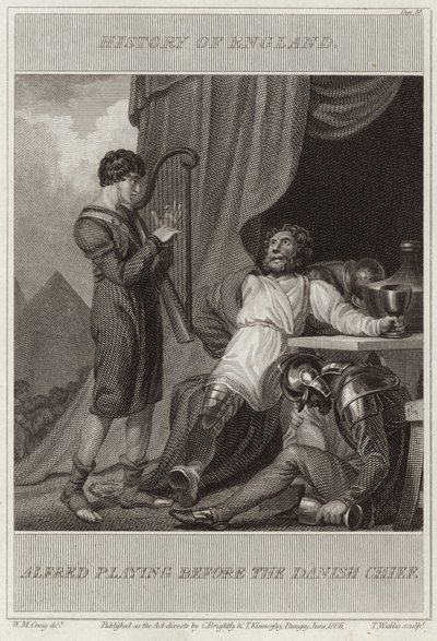 Alfred a dán főnök előtt játszik alkotó: William Marshall Craig