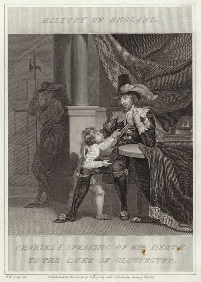 I. Károly a haláláról beszél Gloucester hercegének alkotó: William Marshall Craig