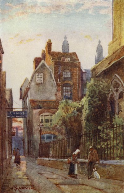 Régi házak a St Edwards templom és a St Edwards Passage közelében alkotó: William Matthison