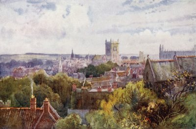 Kilátás Cambridge-re a Castle Hill felől alkotó: William Matthison