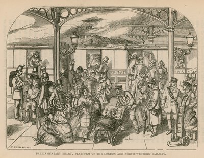 Parlamenti vonat: a londoni és északnyugati vasút platformja, London alkotó: William McConnell