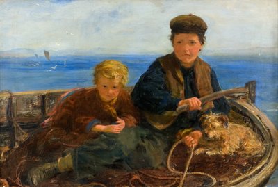 Két fiú és egy kutya egy csónakban, 1871 körül (olaj, vászon) alkotó: William McTaggart