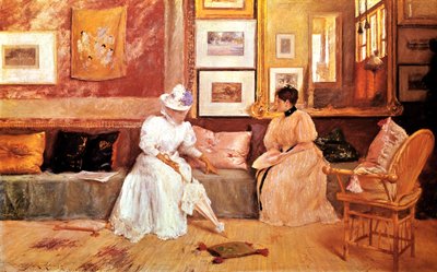 Barátságos hívás, 1895 alkotó: William Merritt Chase