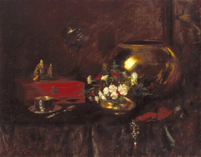 Csendélet: sárgaréz tál (olaj, vászon) alkotó: William Merritt Chase