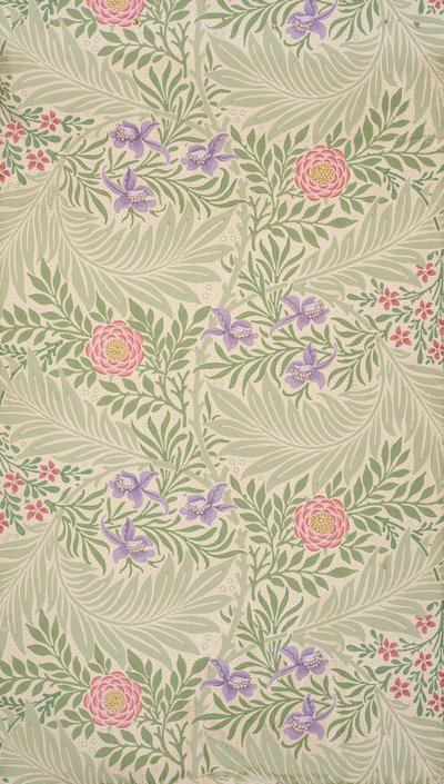 Kerti szarkaláb. Tapéta, 1874. alkotó: William Morris