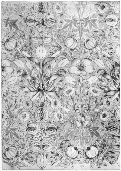 Liliom és gránátalma mintás tapéta, 1887 1934. alkotó: William Morris