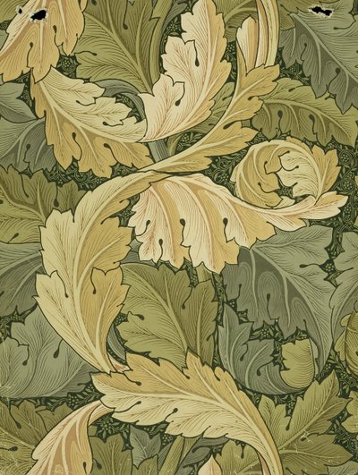 Tapétatervezés AcanthusWoodland színekkel, 1875 alkotó: William Morris