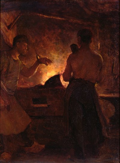 A kovácsműhely, 1855 körül (olaj, vászon) alkotó: William Morris Hunt