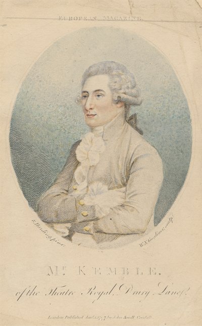 Mr. Kemble, a Theatre Royal-tól, Drury Lane alkotó: William Nelson Gardiner