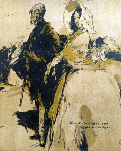 Miss Fotheringay és Costigan kapitány, illusztráció a „Characters of Romance”-ból, először 1900-ban jelent meg (színes litó) alkotó: William Nicholson