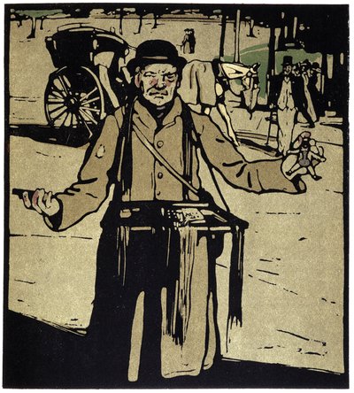 Toy Merchant, London - a "" London típusai" című filmben, William Nicholson (1872-1949), szerk. Floury alkotó: William Nicholson