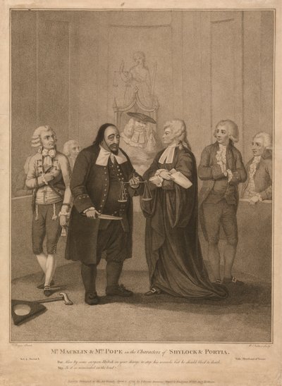 Mr. Macklin és Mrs. Pope Shylock és Portia karakterében alkotó: William Nutter