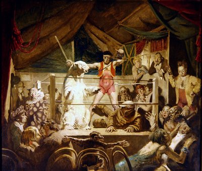 Man Versus Beast, avagy The Fair at Neuilly (olaj, vászon) alkotó: William Orpen
