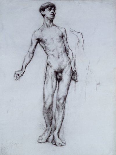Meztelen fiatalember (ceruza papíron) alkotó: William Orpen