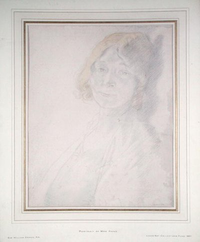 Mrs Hone portréja (ceruza és akvarell papíron) alkotó: William Orpen