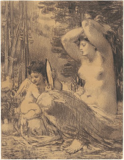 Akt Cherub tükröt tartva alkotó: William P. Babcock