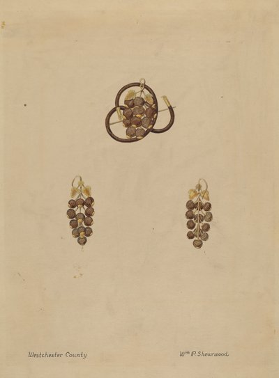 Haj bross és fülbevaló alkotó: William P. Shearwood