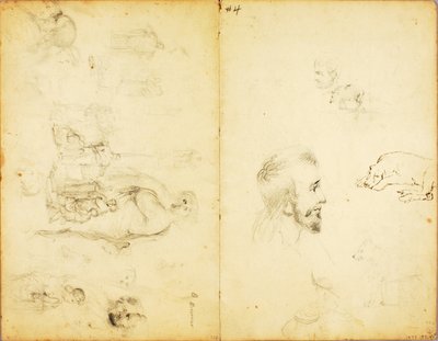 (Tanulmányok - Krisztus prédikál, ember lándzsával, stb.) alkotó: William Page