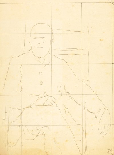 Idős férfi egy székben ülve alkotó: William Page