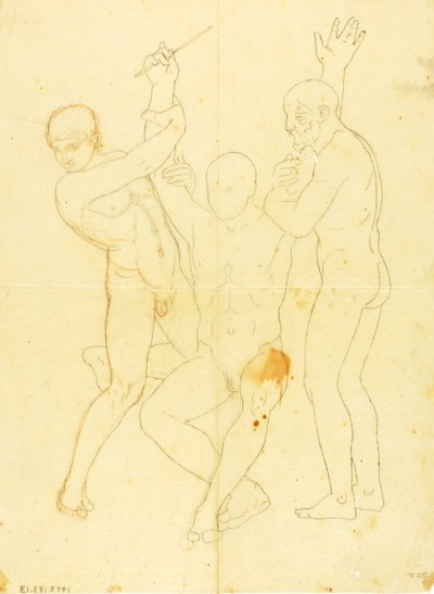 Mózes, Áron és Húr a Hóreb-hegyen (aktustanulmány) alkotó: William Page