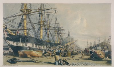 Nyugat-India dokkok képe délkeletről, 1840 alkotó: William Parrott