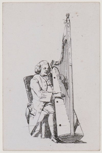 John Parry hárfán játszik, 1760-1780. alkotó: William Parry