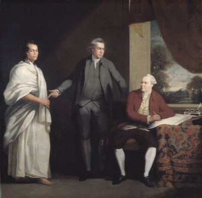 Omai, Joseph Banks és Dr. Daniel Solander, 1775 körül (olaj, vászon) alkotó: William Parry