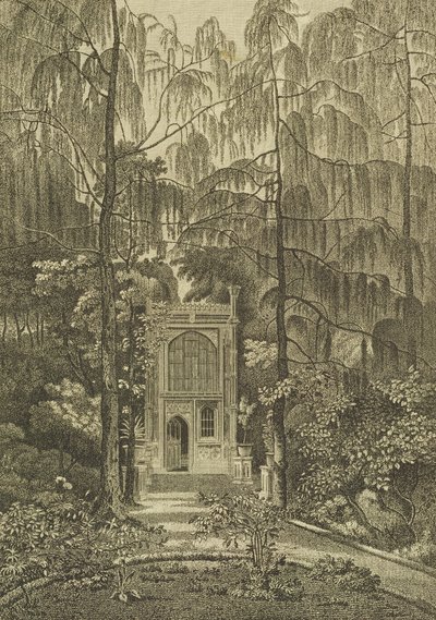 A kápolna kilátása a Strawberry Hill-i kertben, Godfrey metszete, 1784 alkotó: William Pars